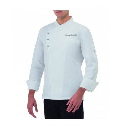 Μπλούζ Chef Λευκή με κέντημα το όνομα σας