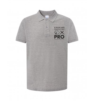 Polo Γκρι Κοντομάνικο με τύπωμα το Logo της σχολής CWC PRO